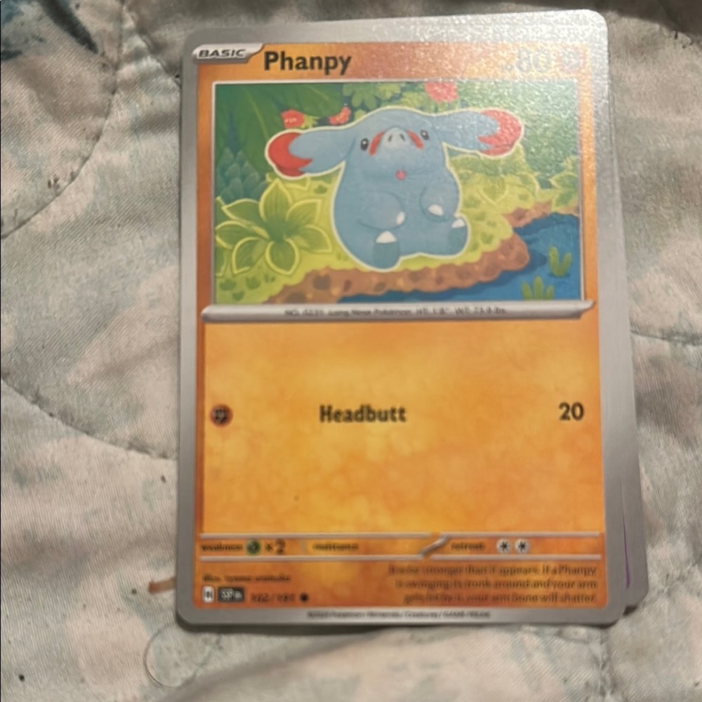 Pokemon Phanpy Card - Orange and Blue